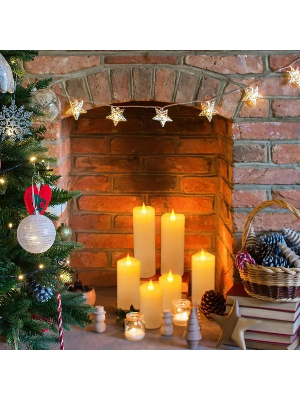 Rechargeable LED Flameless Candles with Remote & Timer - 9 Pack White Pillar